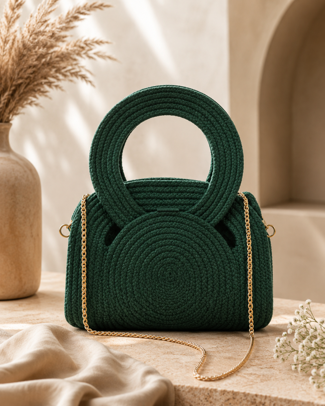Rare Bunkar Signature Loop Handles – Handmade Woven Women's Handbag
