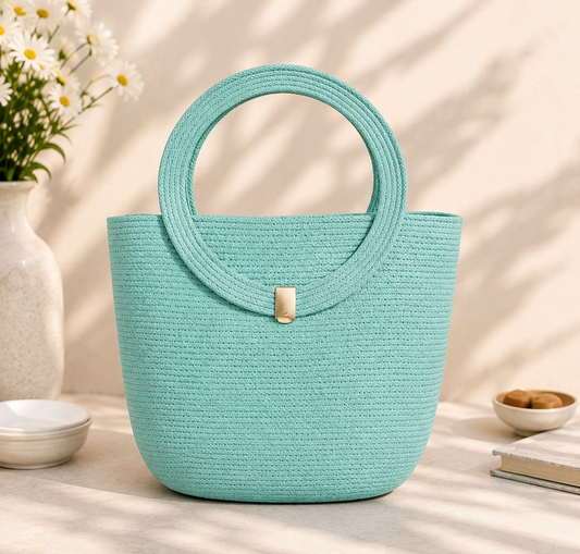 Rare Bunkar Aqua Loop Tote handbag
