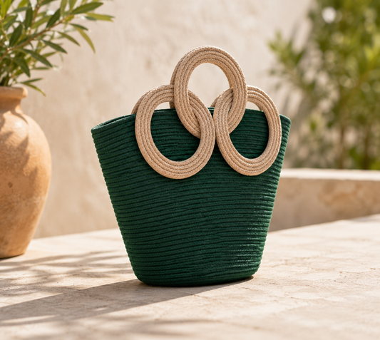Rare Bunkar Verde Grace Bag– Handmade Woven Women's Handbag