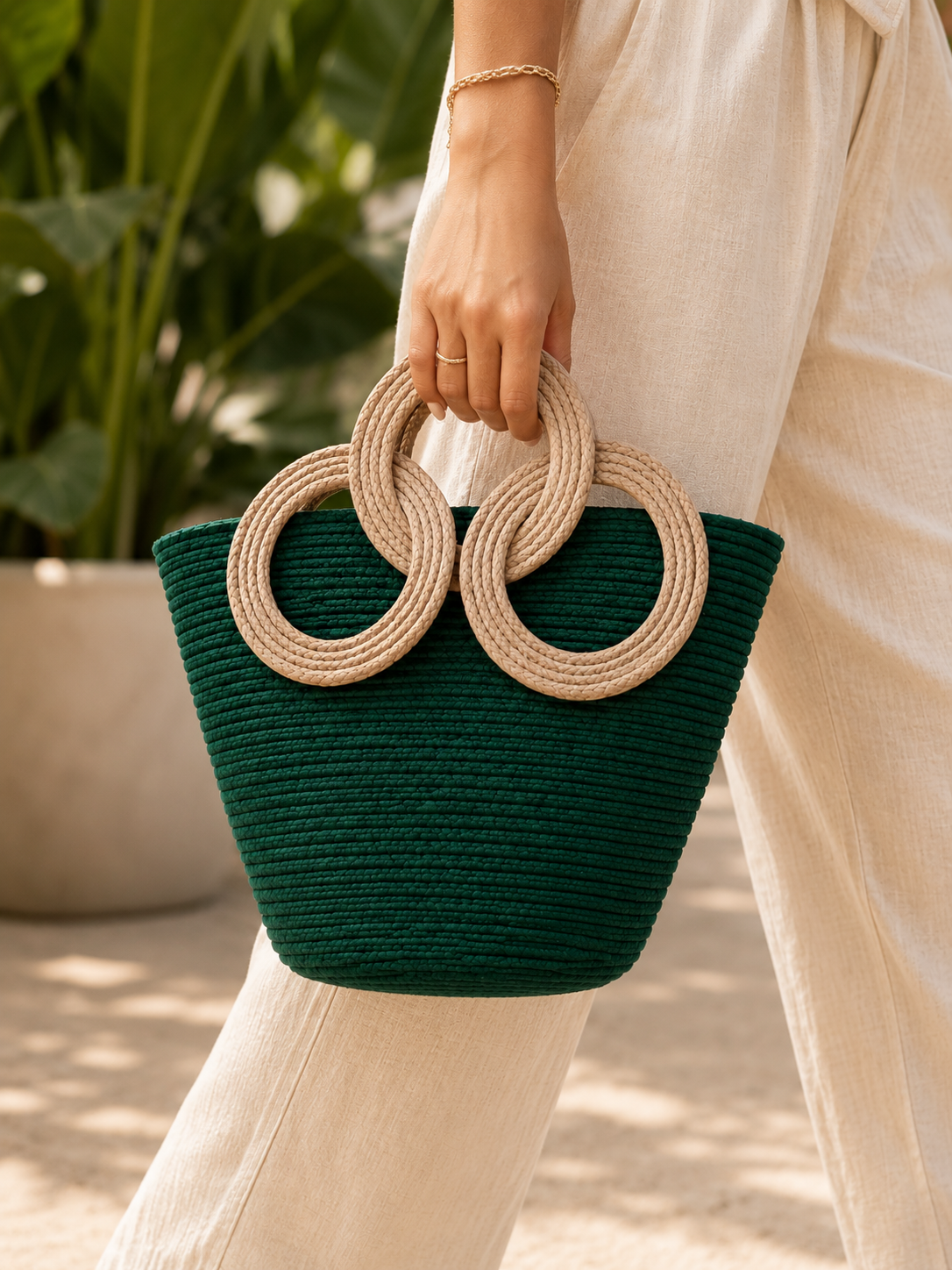 Rare Bunkar Verde Grace Bag– Handmade Woven Women's Handbag