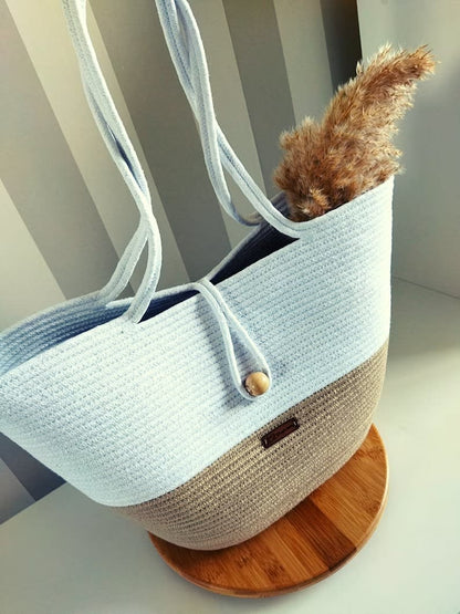 Green Glamour   women Jute & Cotton Totes in white -beige